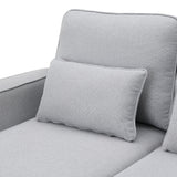 114.2 Sofa With Console 2 Cupholders 2 USB Ports Light Gray - Furniture Home Direct