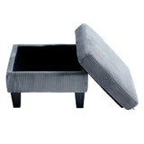 Sofa With Ottoman, Padded Cashmere - Gray