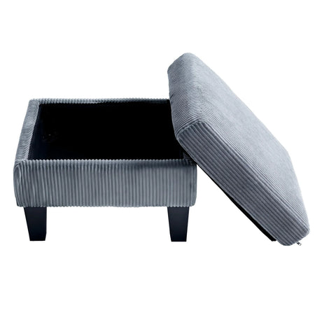 Sofa With Ottoman, Padded Cashmere - Gray