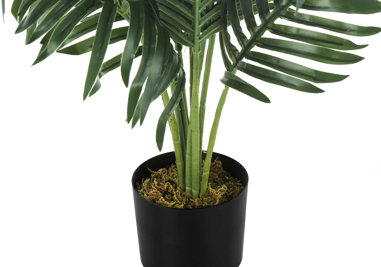 34" Tall, Artificial Plant, Palm Tree, Indoor, Faux, Fake, Floor, Greenery, Potted, Real Touch, Decorative - Green / Black - Furniture Home Direct