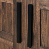 2-Door Wardrobe Armoire with LED and 4 Storage Shelves, Brown - Furniture Home Direct