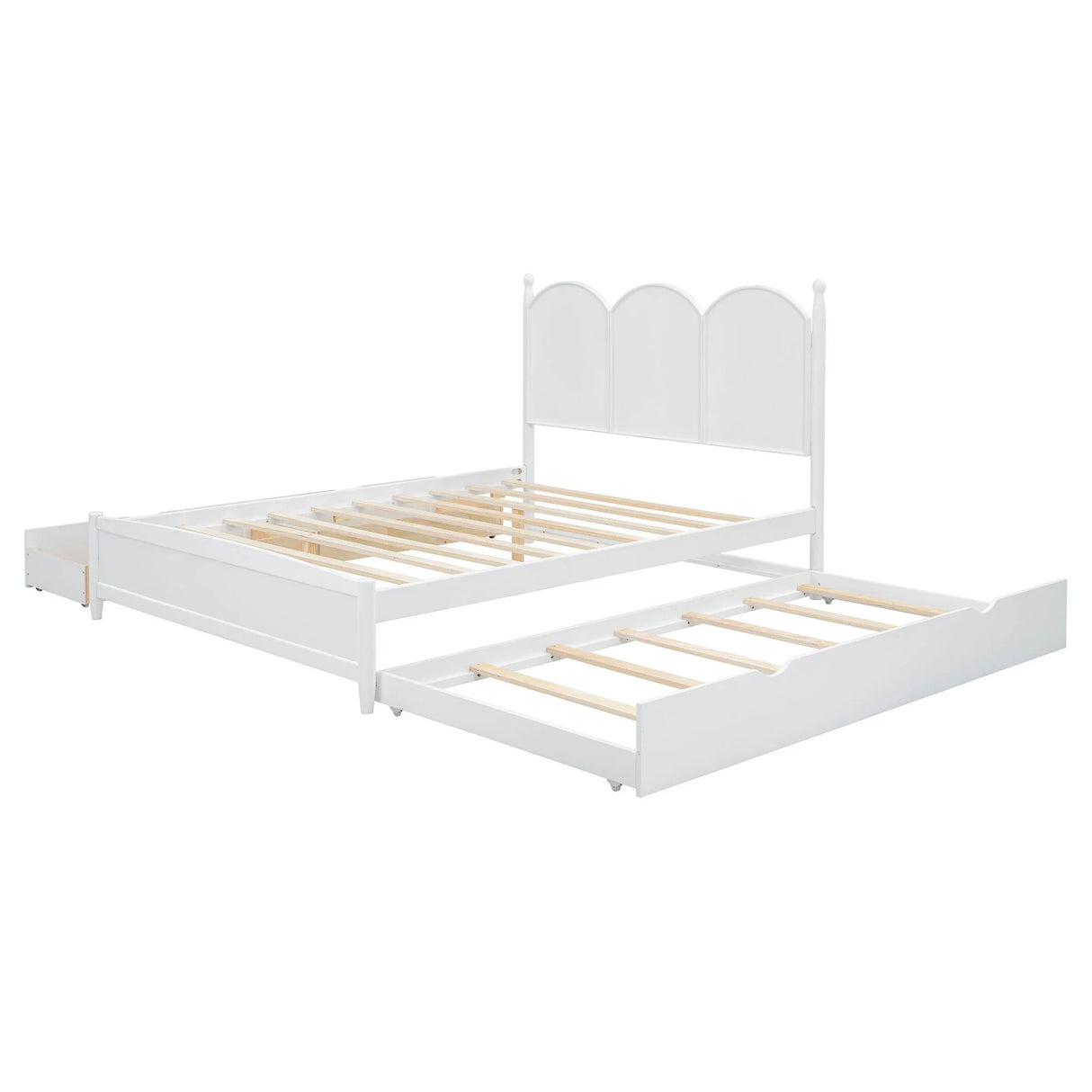 Platform Bed With With 2 Big Drawers And Trundle - Furniture Home Direct