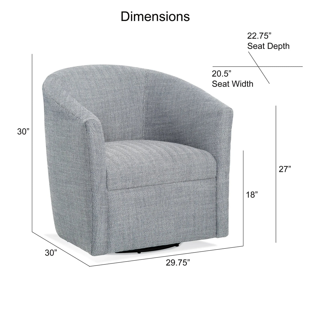 Lainey - Swivel Barrel Chair With 360 Degree Rotation - Furniture Home Direct