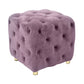 Modern Velvet Upholstered Ottoman, Exquisite Small End Table, Soft Foot Stool, Dressing Makeup Chair, Comfortable Seat For Living Room, Bedroom, Entrance - Furniture Home Direct