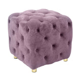 Modern Velvet Upholstered Ottoman, Exquisite Small End Table, Soft Foot Stool, Dressing Makeup Chair, Comfortable Seat For Living Room, Bedroom, Entrance - Furniture Home Direct