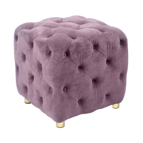 Modern Velvet Upholstered Ottoman, Exquisite Small End Table, Soft Foot Stool, Dressing Makeup Chair, Comfortable Seat For Living Room, Bedroom, Entrance - Furniture Home Direct