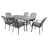 Rectangular Aluminum Dining Set With Cushions - Furniture Home Direct