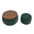 Round Storage Ottoman, 2 In 1 Function, End Table And Ottoman - Furniture Home Direct