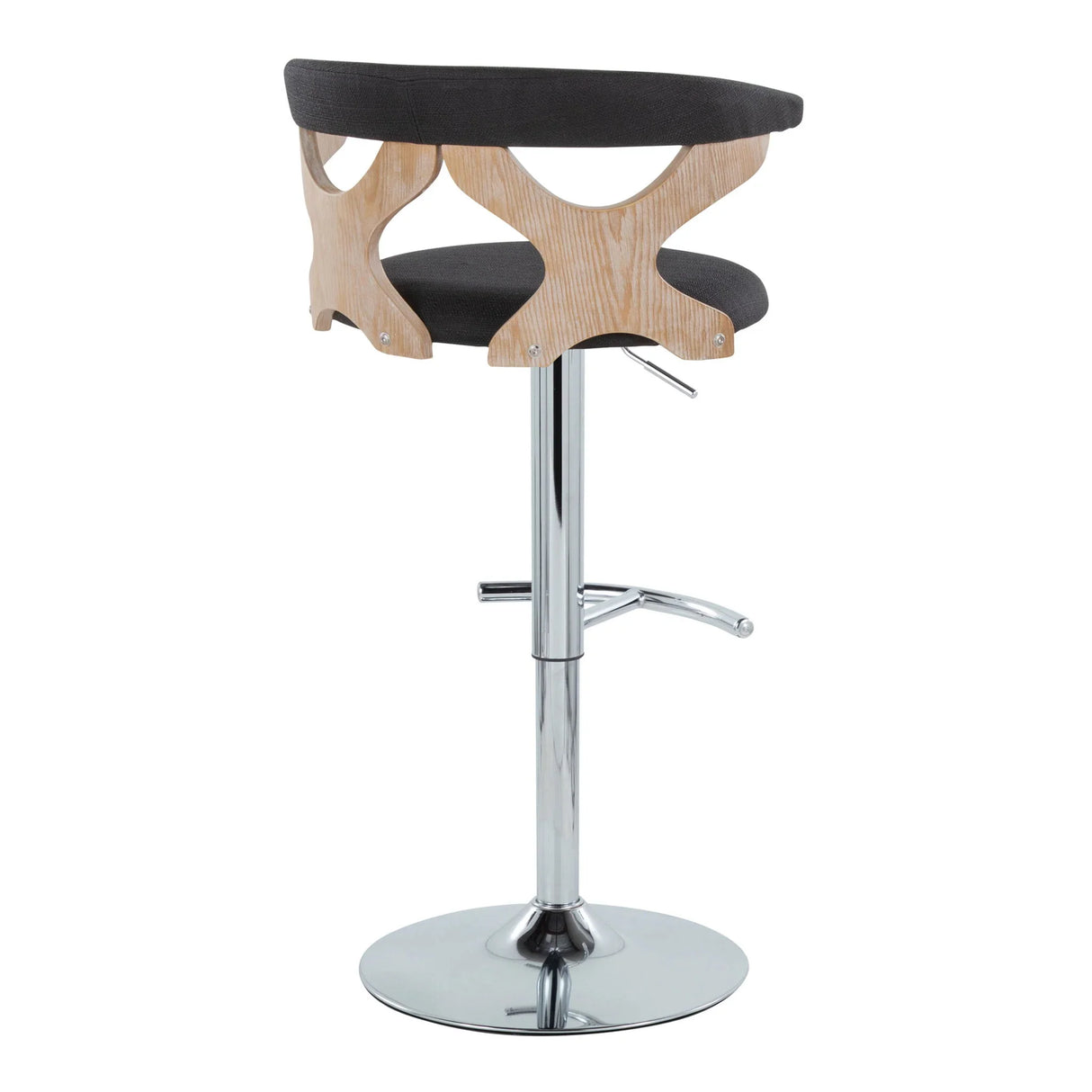 Gardenia - Contemporary Adjustable Barstool With Swivel / Rounded T Footrest (Set of 2) - Furniture Home Direct