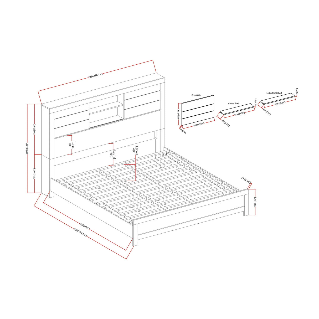 Soluto - Bed With Bookcase Headboard - Furniture Home Direct