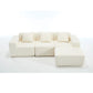 L - Shape Modern Minimalist Modular Sectional Sofa, Upholstered Cloud Couch With Deep Seats - Furniture Home Direct