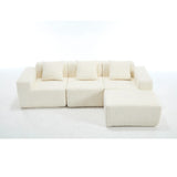 L - Shape Modern Minimalist Modular Sectional Sofa, Upholstered Cloud Couch With Deep Seats - Furniture Home Direct