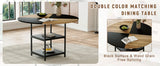 Dining Set Round Table With 4 Chairs Wood Top Black - Furniture Home Direct