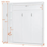 Murphy Wall Bed With Shelves, Wardrobe And LED Lights - Furniture Home Direct