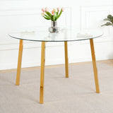 Dining Set Glass Table With Gold Frame Chairs Charcoal - Furniture Home Direct