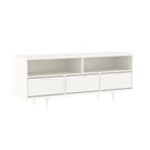 Mid-Century Modern Minimalist 3 Drawer Corner TV Stand For TVs Up To 58 - Furniture Home Direct