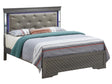 Bed With LED Light Accents Headboard - Furniture Home Direct