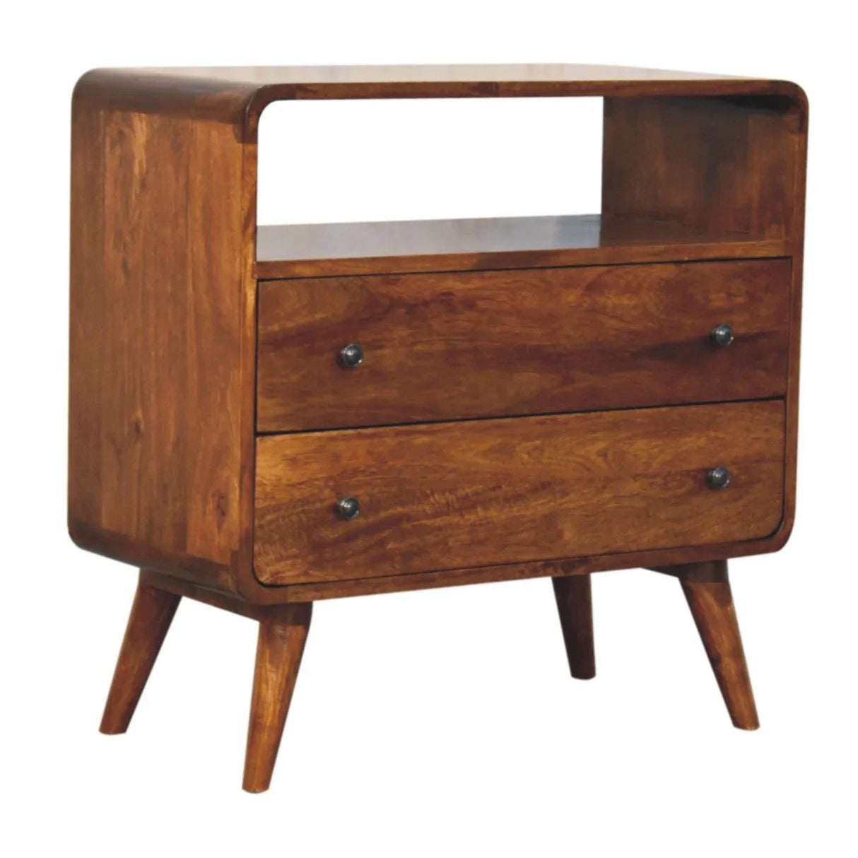 Curved Nordic Charm Console - Brown - Furniture Home Direct