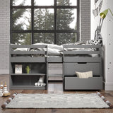 Fabiana - Twin Loft Bed With Storage - Gray - Furniture Home Direct