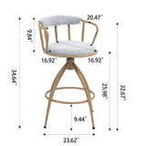 Counter Height Stool Swivel Set Of 2 Open Back Beige - Furniture Home Direct