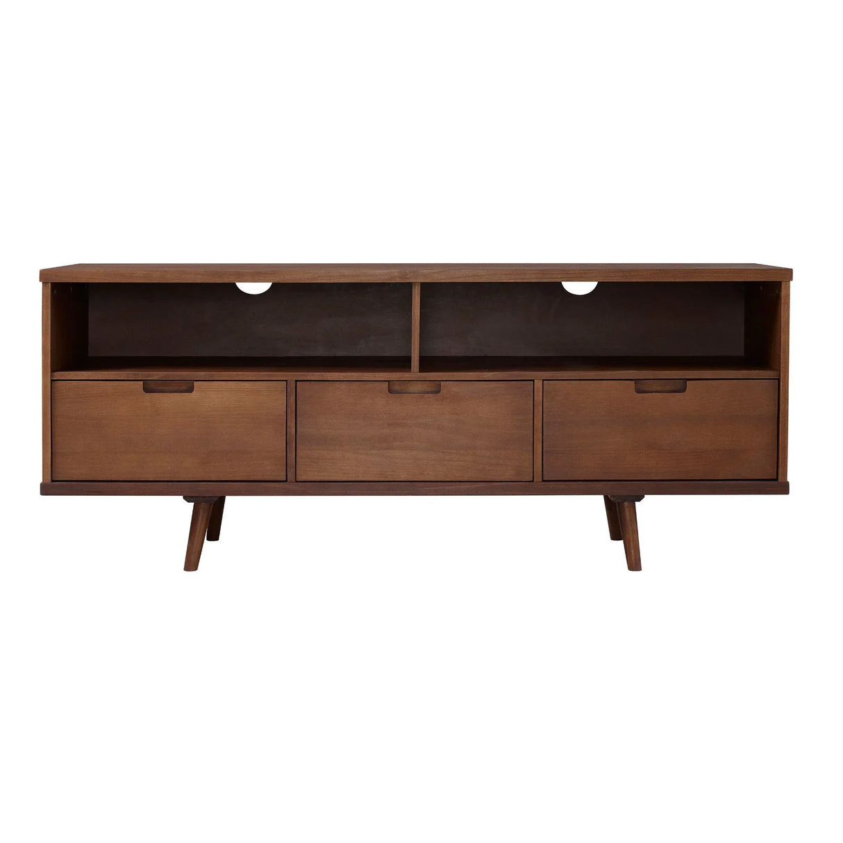 Mid-Century Modern Minimalist 3 Drawer Corner TV Stand For TVs Up To 58 - Furniture Home Direct