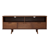 Mid-Century Modern Minimalist 3 Drawer Corner TV Stand For TVs Up To 58 - Furniture Home Direct