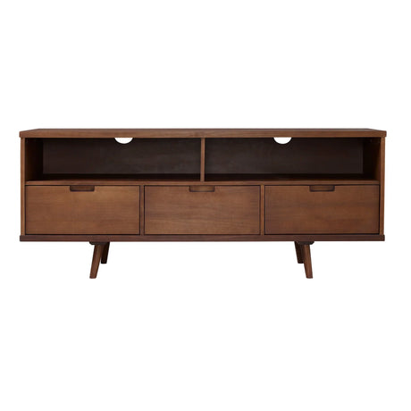 Mid-Century Modern Minimalist 3 Drawer Corner TV Stand For TVs Up To 58 - Furniture Home Direct