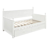 Twin Size Daybed & Twin Size Trundle - White - Furniture Home Direct
