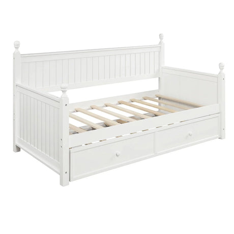 Twin Size Daybed & Twin Size Trundle - White - Furniture Home Direct