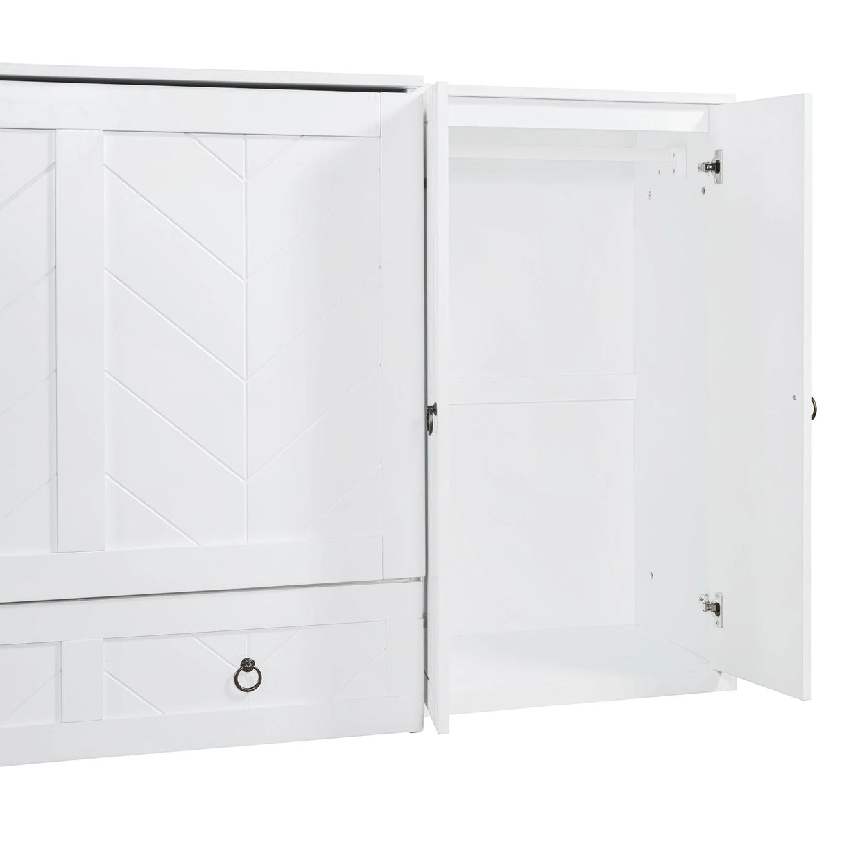 Murphy Bed With USB Port, Large Drawer, And Wardrobe / Desk Combo Versatile Cabinet Bed - Furniture Home Direct