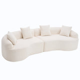Modern Sectional Sofa with Chenille fabric and 4 pillows - White - Furniture Home Direct