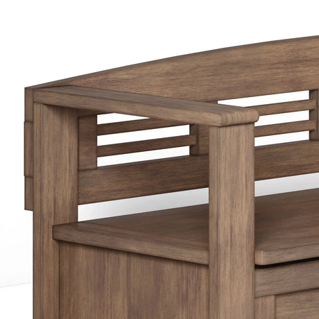 Adams - Entryway Storage Bench - Rustic Natural Aged Brown - Furniture Home Direct