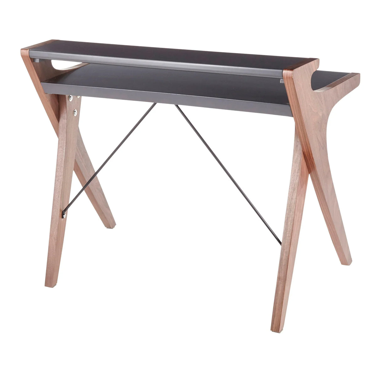 Archer - Contemporary Desk - Walnut / Gray - Furniture Home Direct