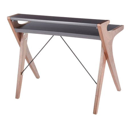 Archer - Contemporary Desk - Walnut / Gray - Furniture Home Direct