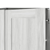 2-Door Wardrobe Armoire with LED and 4 Storage Shelves, Grey - Furniture Home Direct