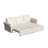 3 In 1 Convertible Sleeper Sofa With Nailhead Trim & Rolled Arm - Furniture Home Direct