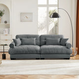 Modern Oversize Sofa With Cloud Like Comfort, Featuring Waist And Throw Pillows - Furniture Home Direct
