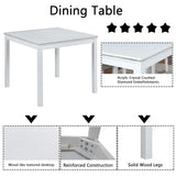 Dining Table Set With Crystal Decoration And Upholstered Chairs - Furniture Home Direct