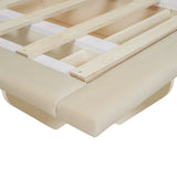 Queen Bed With Upholstered Storage And LED Lighting Beige - Furniture Home Direct