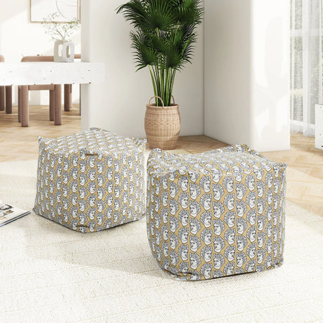 Pouf Luxury Oversized Bean Bag Cube Ottoman - Furniture Home Direct