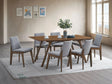 Kaela - 7 Pieces Dining Room Set - Walnut / Light Gray - Furniture Home Direct