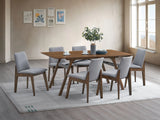 Kaela - 7 Pieces Dining Room Set - Walnut / Light Gray - Furniture Home Direct