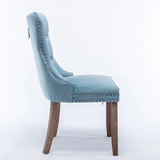 Nikki - Modern, High-End Tufted Solid Wood Contemporary Velvet Upholstered Dining Chair With Wood Legs Nailhead Trim (Set of 2) - Furniture Home Direct