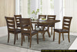 Dining Set With Self Storing Leaf And 6 Wood Chairs Brown - Furniture Home Direct