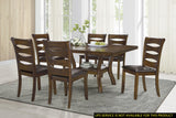 Dining Set With Self Storing Leaf And 6 Wood Chairs Brown - Furniture Home Direct