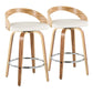 Grotto - Mid Century Modern Fixed Height Counter Stool With Swivel With Round Footrest (Set of 2) - Furniture Home Direct
