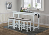 Counter Height Dining Set With USB Ports And Drawer White - Furniture Home Direct