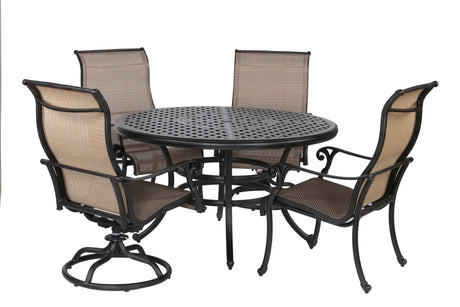 Round 4 Person Dining Set - Antique Bronze - Furniture Home Direct