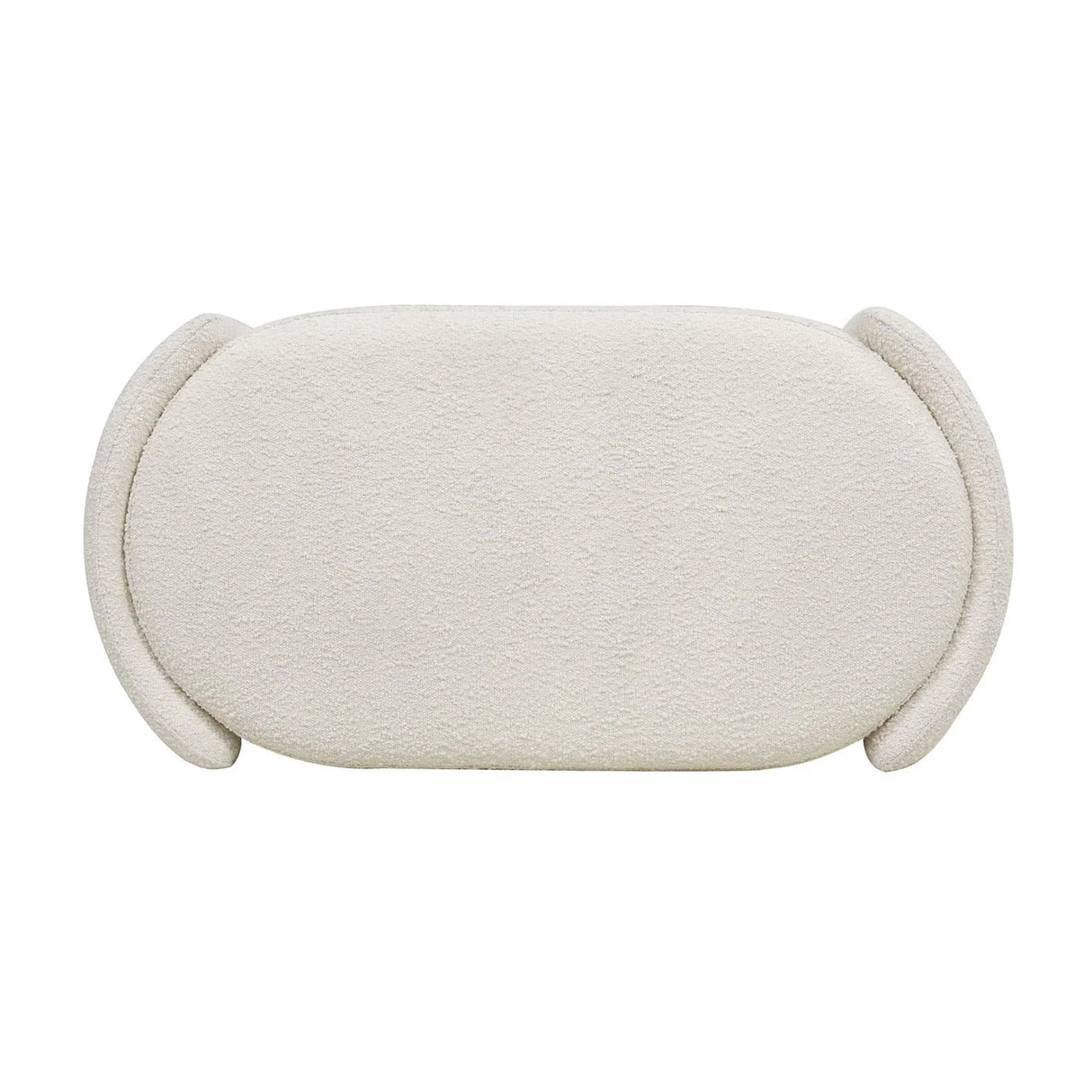 Fuji - Oval Storage Bench, Upholstered - Ivory White - Furniture Home Direct