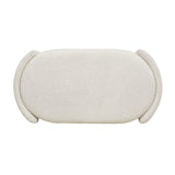 Fuji - Oval Storage Bench, Upholstered - Ivory White - Furniture Home Direct
